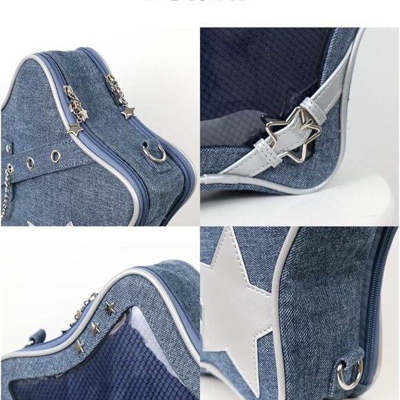 Y2K Aesthetic Kawaii Ita Bag - Adjustable Strap Star Pins Display Backpack - Picture 8 of 9